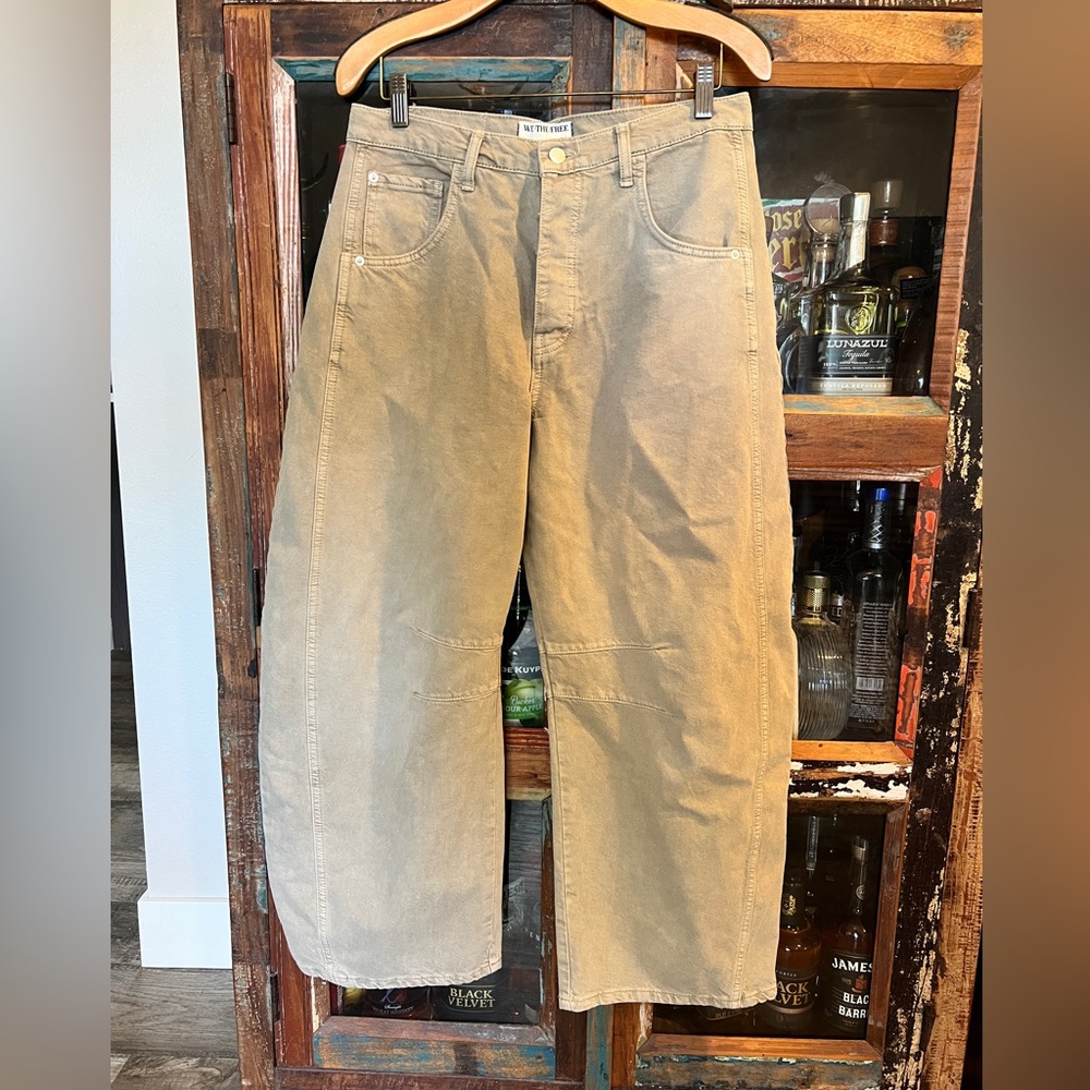 Free People Lucky You or Good Luck barrel jeans Taupe size 30